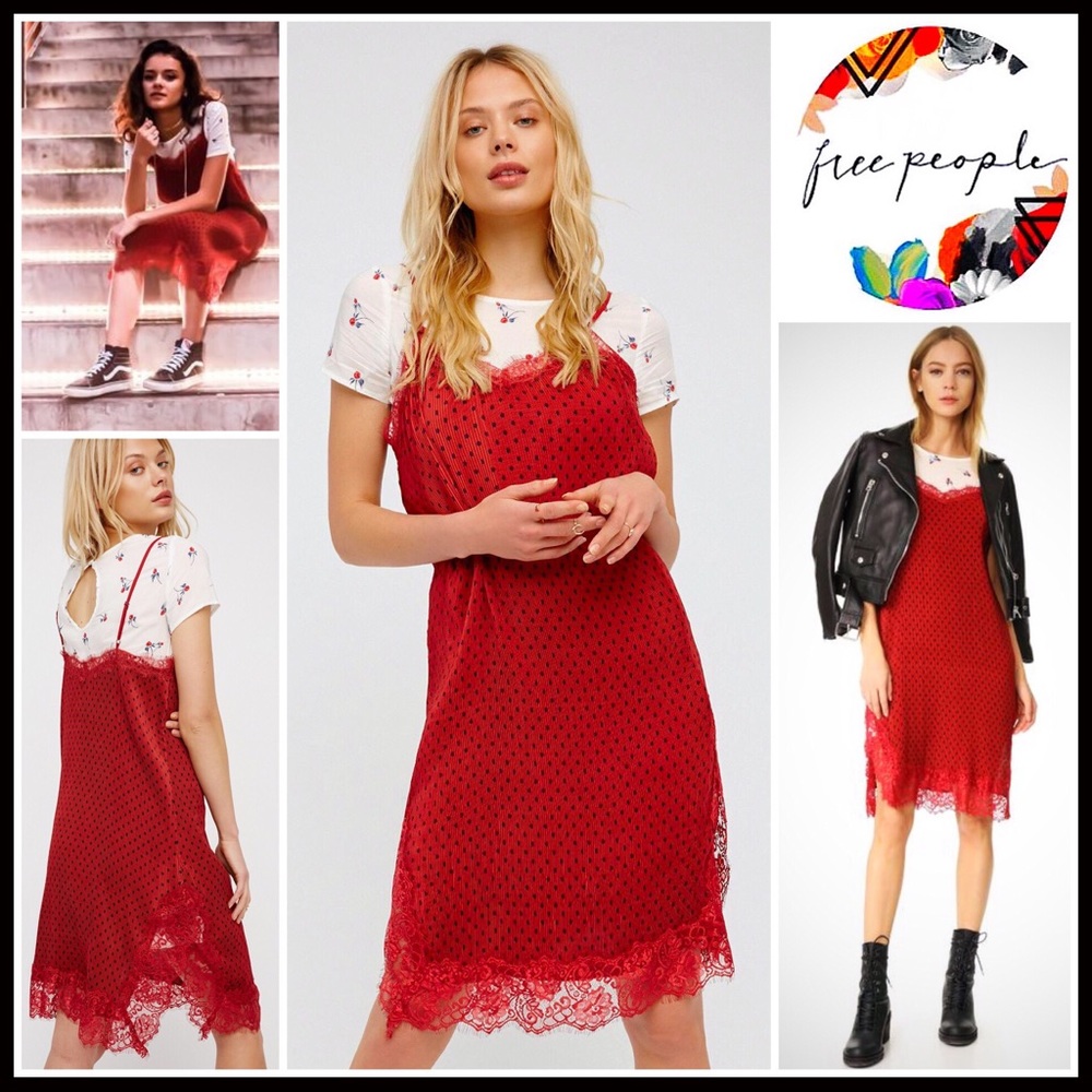 ❤️SALE❤️FREE PEOPLE RED MIDI DRESS & TUNIC SET - Picture 8 of 8